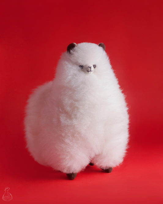 ALPACA FUR TOY | Natural White Handcrafted Alpaca Fur Stuffed Plush