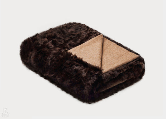 BABY ALPACA FUR BLANKET | Luxury Dark Chocolate Baby Alpaca Fur Throw