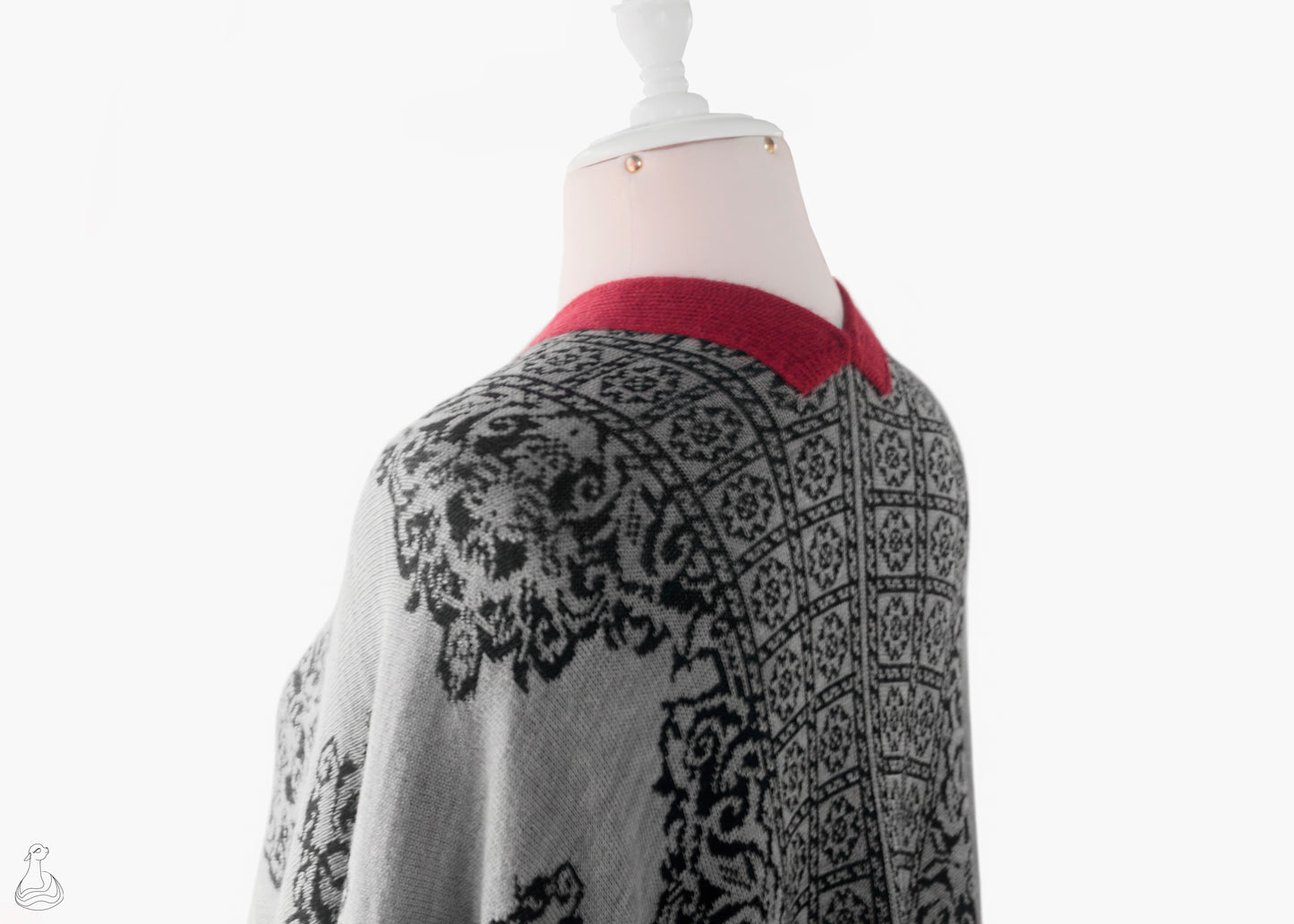 BABY ALPACA RUANA | Luxury Reversible Handcrafted Jacquard Shawl