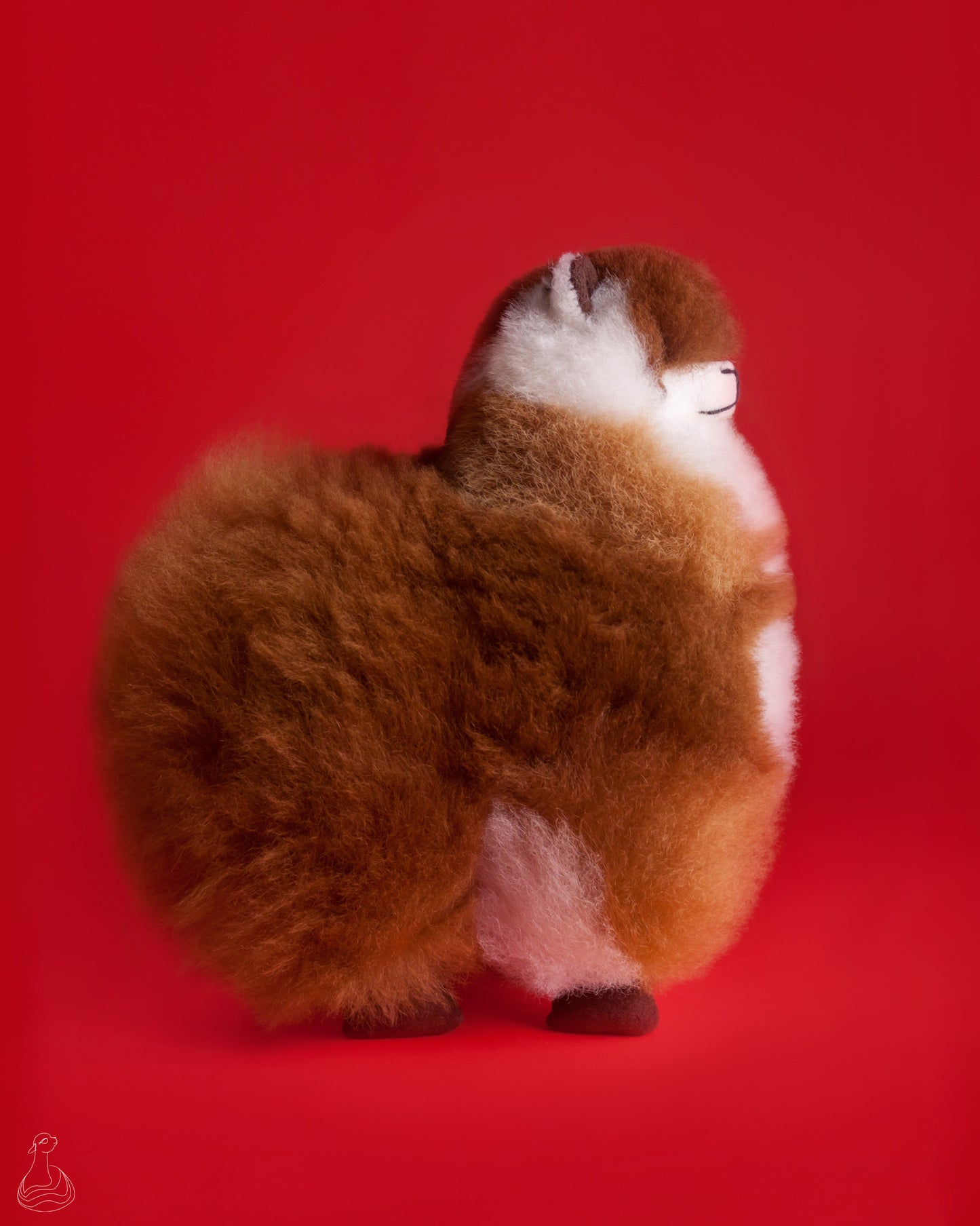 ALPACA FUR TOY | Natural White & Mocha Handcrafted Alpaca Fur Stuffed Plush