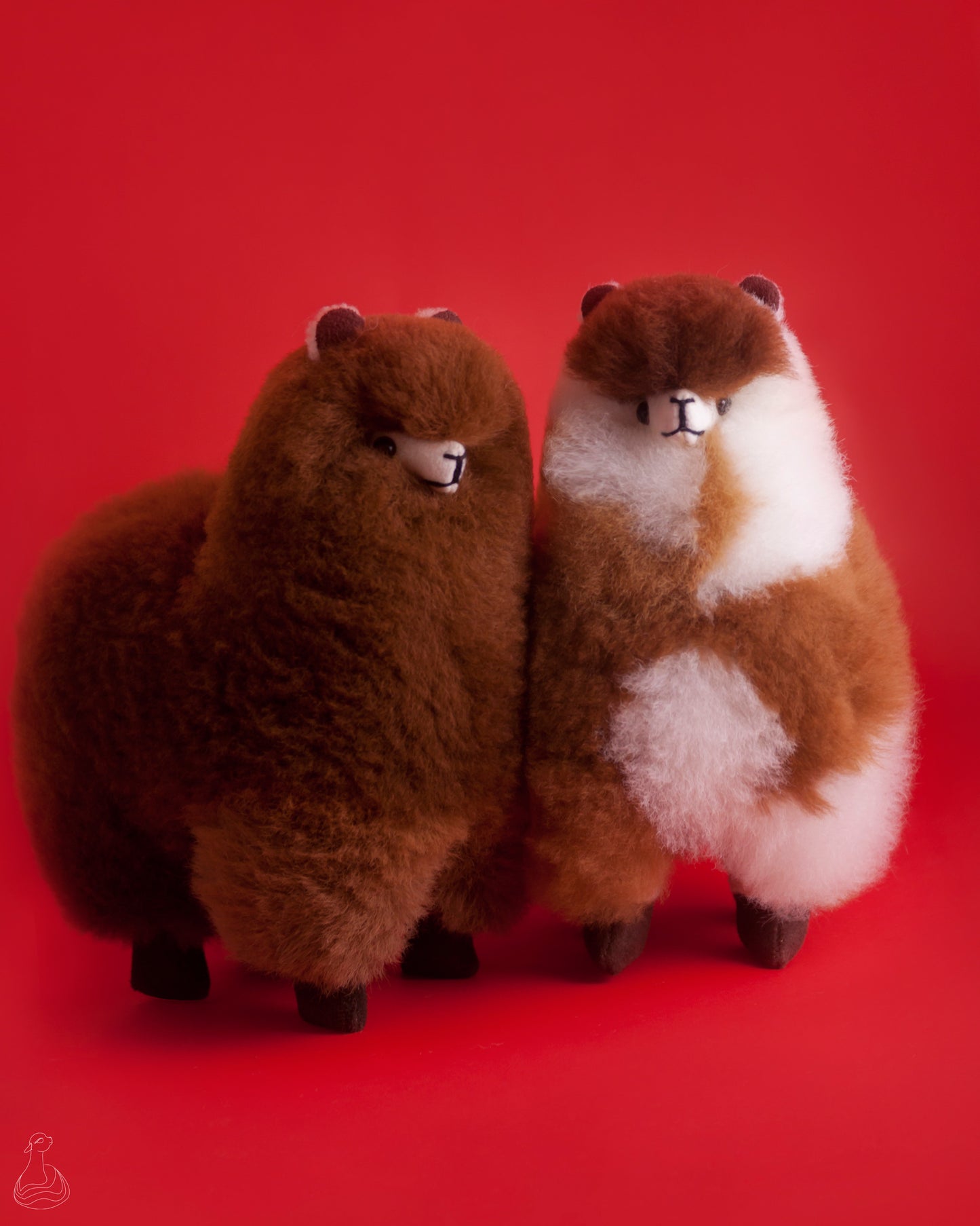 ALPACA FUR TOY | Natural White & Mocha Handcrafted Alpaca Fur Stuffed Plush
