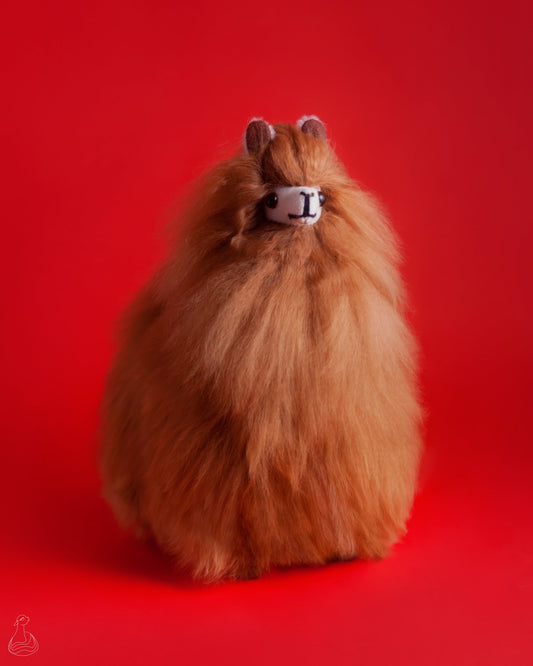 ALPACA FUR TOY | Baby Alpaca Suri Fur Stuffed Plush | Handcrafted Hypoallergenic Doll