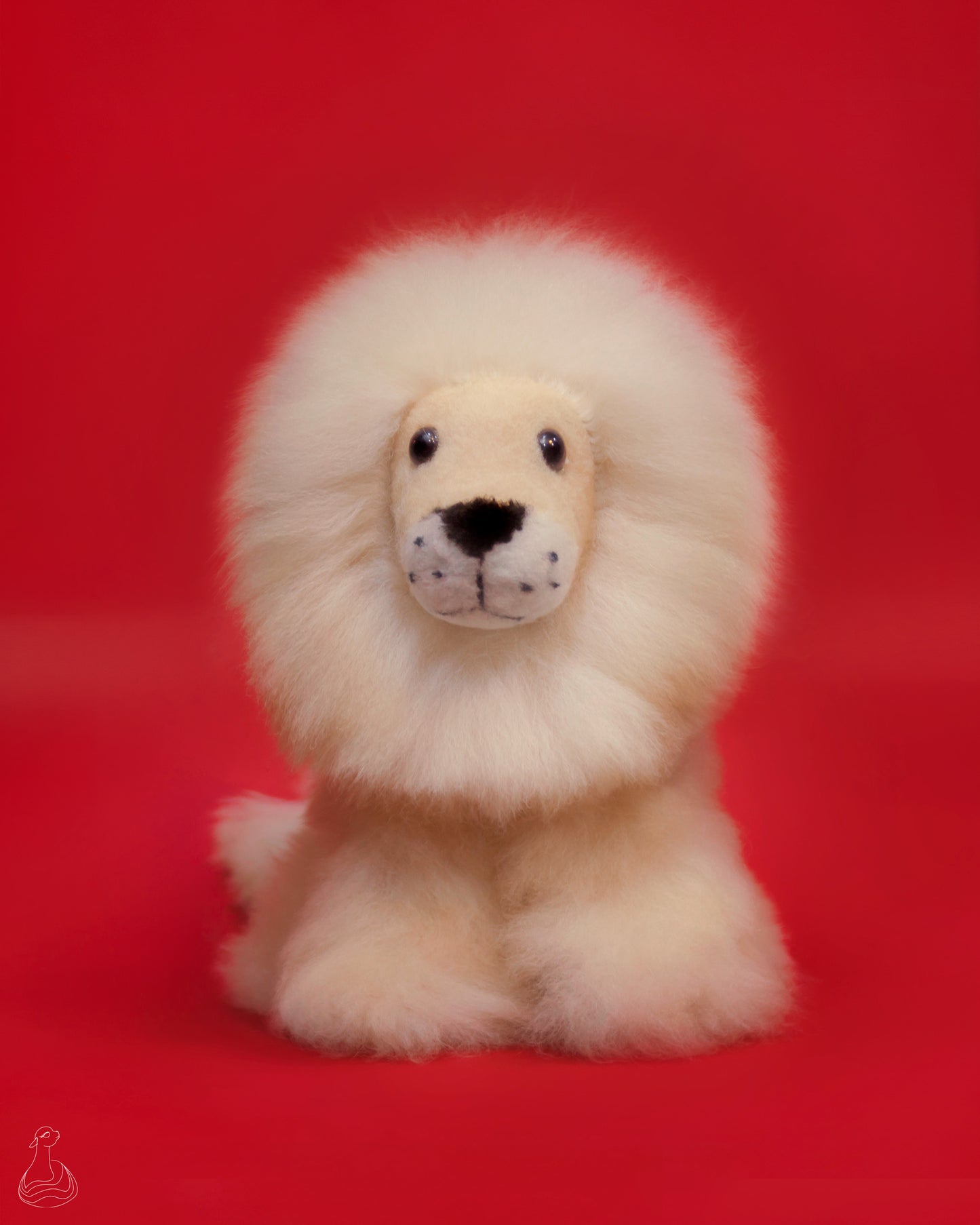 ALPACA FUR TOY | Lion Stuffed Plush | Handmade Hypoallergenic Doll