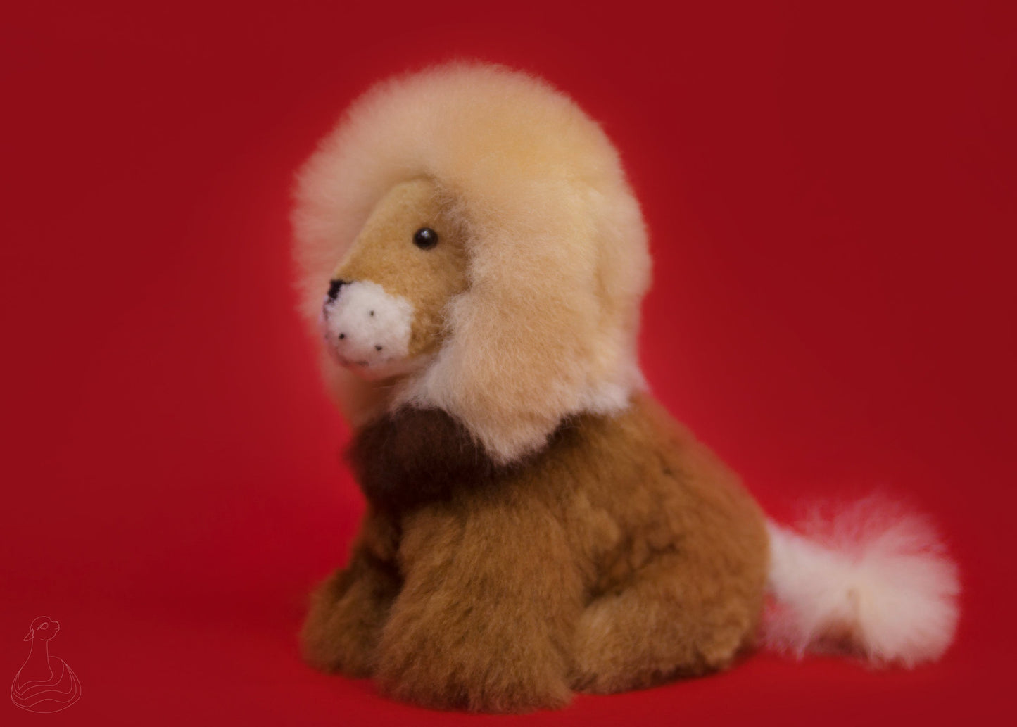ALPACA FUR TOY | Lion Stuffed Plush | Handmade Hypoallergenic Doll