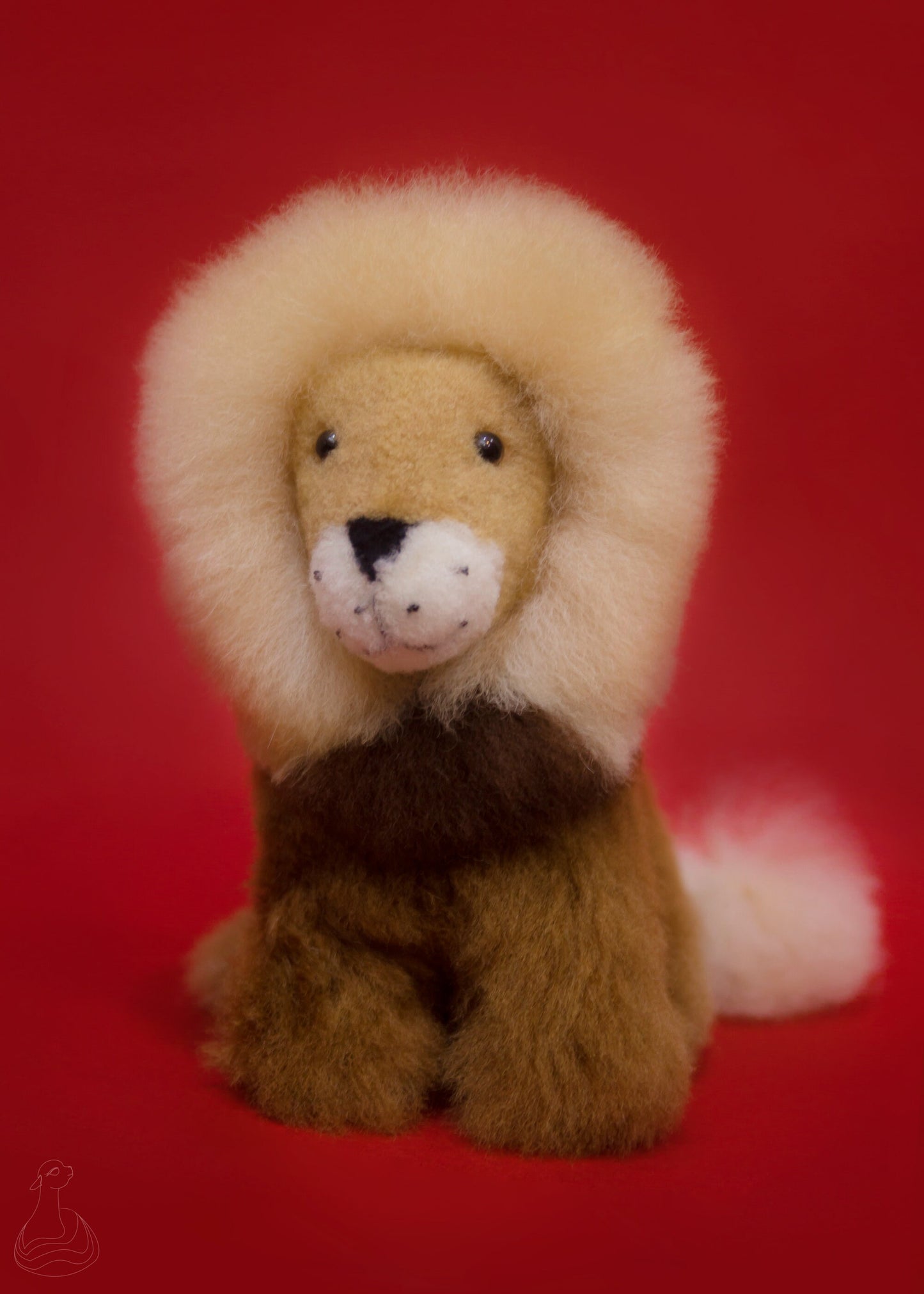 ALPACA FUR TOY | Lion Stuffed Plush | Handmade Hypoallergenic Doll