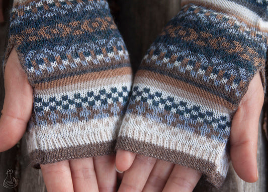 Baby Alpaca Wrist Warmers | Fingerless Gloves | 100% Baby Alpaca Mittens | Peruvian Style