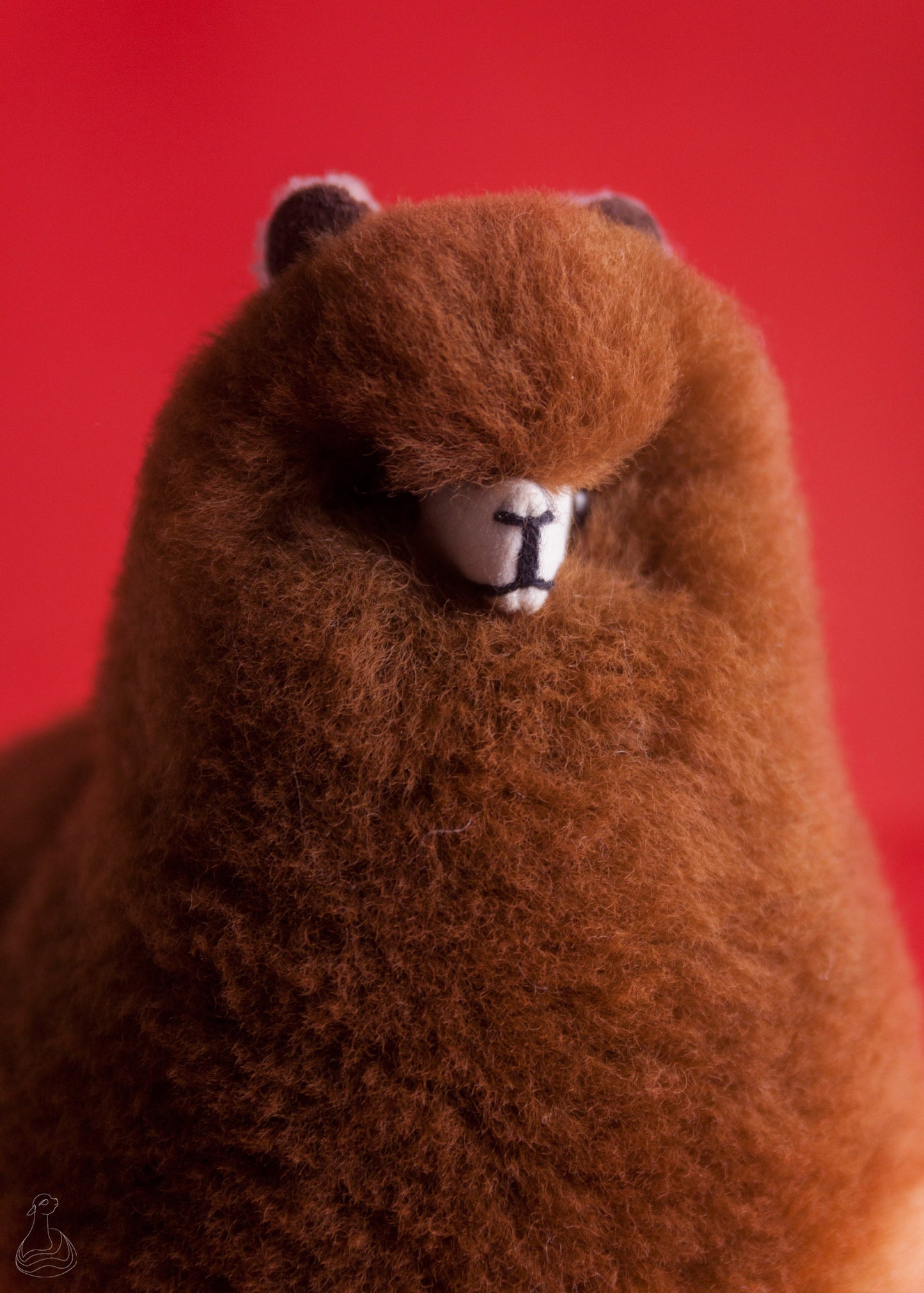 ALPACA FUR TOY | Natural White & Mocha Handcrafted Alpaca Fur Stuffed Plush