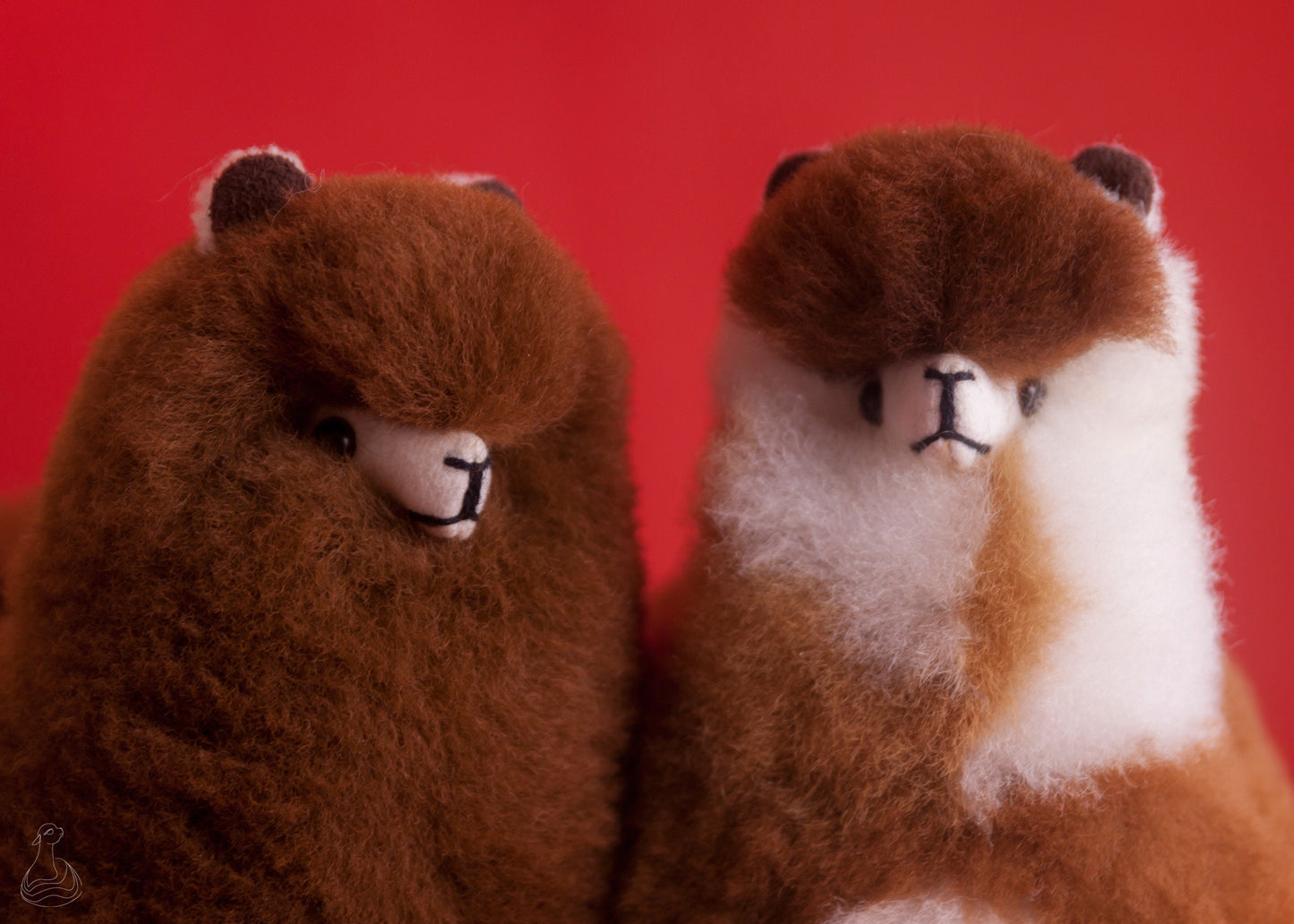 ALPACA FUR TOY | Natural White & Mocha Handcrafted Alpaca Fur Stuffed Plush