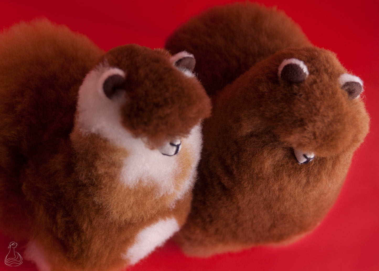 ALPACA FUR TOY | Natural White & Mocha Handcrafted Alpaca Fur Stuffed Plush