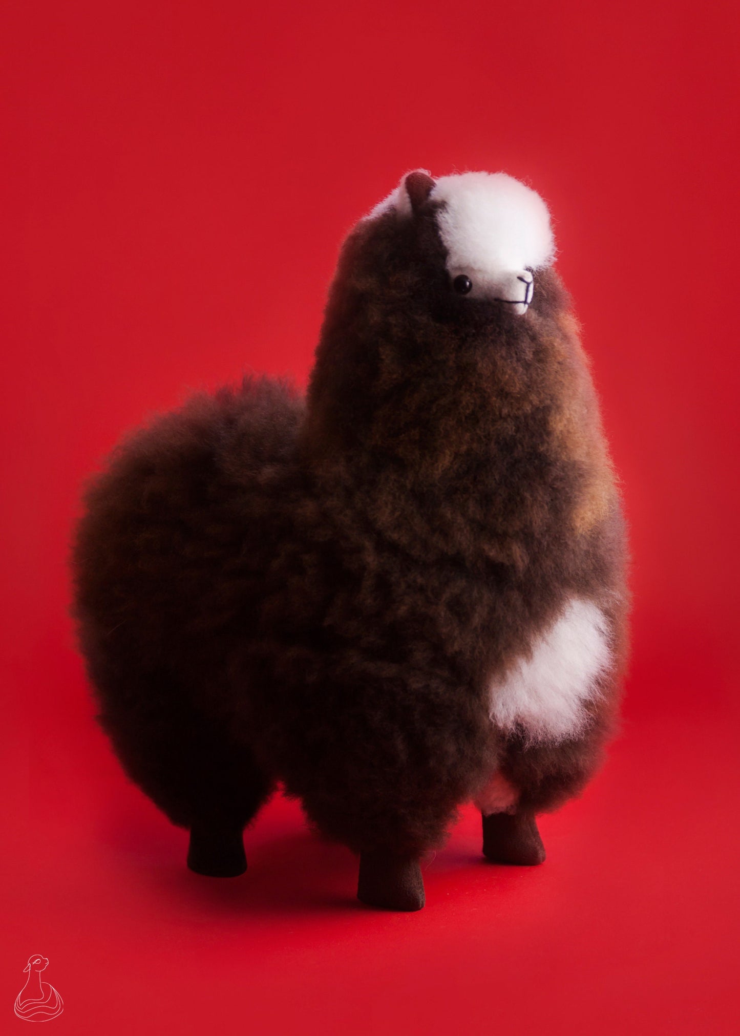 ALPACA FUR TOY | Natural White & Mocha Handcrafted Alpaca Fur Stuffed Plush