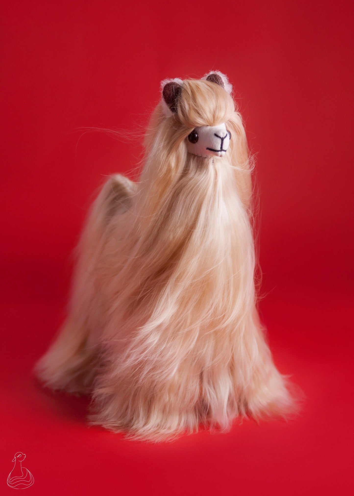 ALPACA FUR TOY | Suri Alpaca Stuffed Plush | Handmade Hypoallergenic Doll