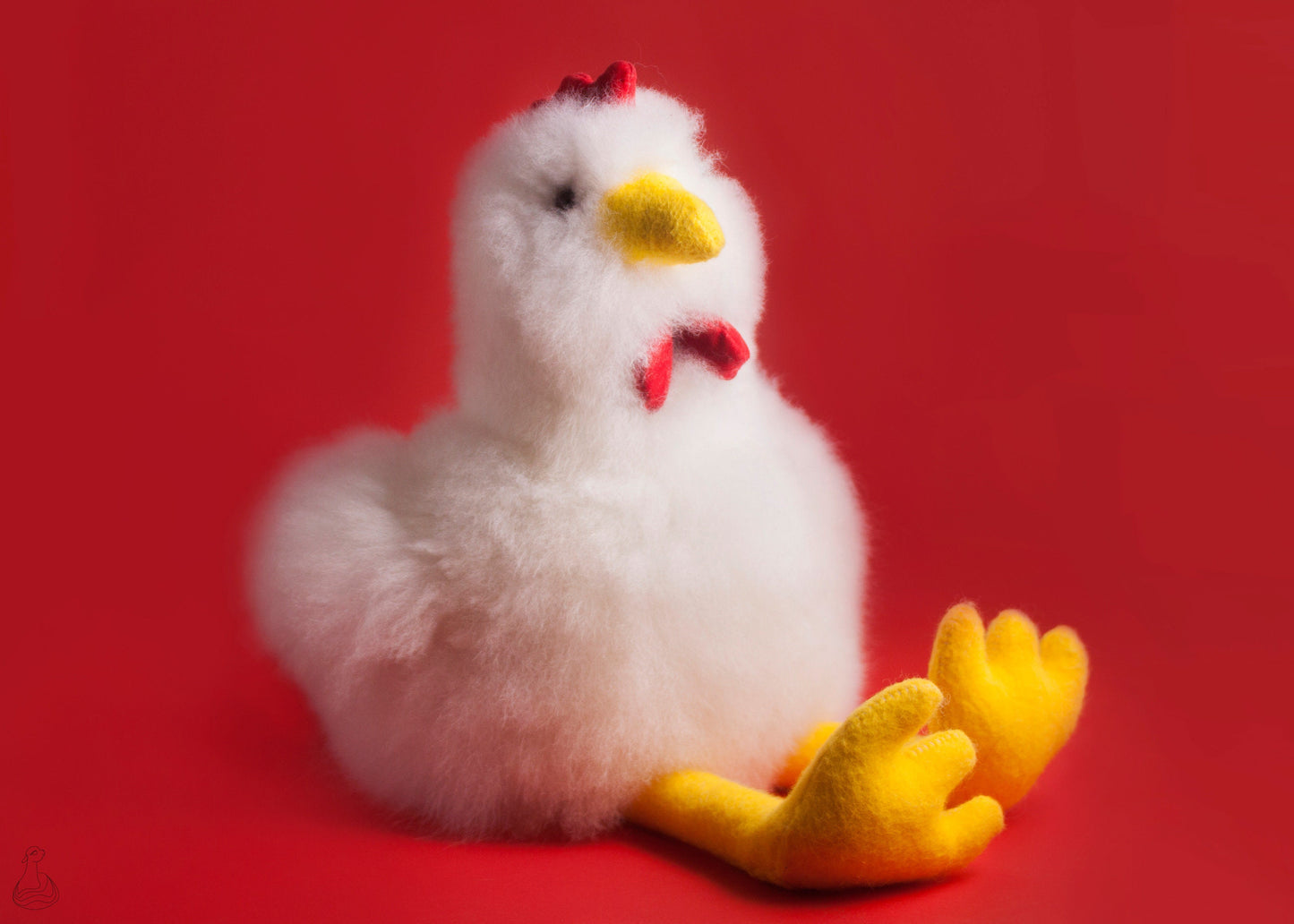JOUET EN FOURRURE D'ALPAGA | Peluche en peluche de poulet | Poupée hypoallergénique fabriquée à la main