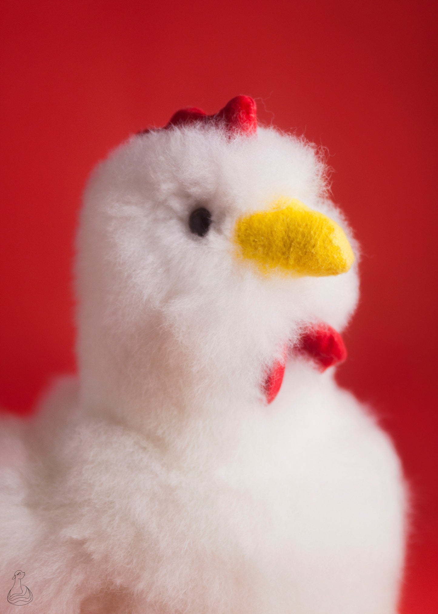 JOUET EN FOURRURE D'ALPAGA | Peluche en peluche de poulet | Poupée hypoallergénique fabriquée à la main