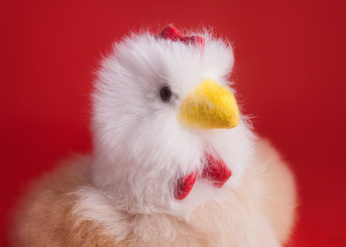 JOUET EN FOURRURE D'ALPAGA | Peluche en peluche de poulet | Poupée hypoallergénique fabriquée à la main