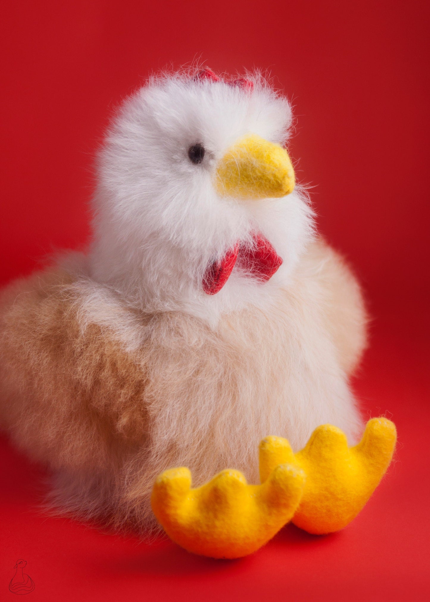 JOUET EN FOURRURE D'ALPAGA | Peluche en peluche de poulet | Poupée hypoallergénique fabriquée à la main
