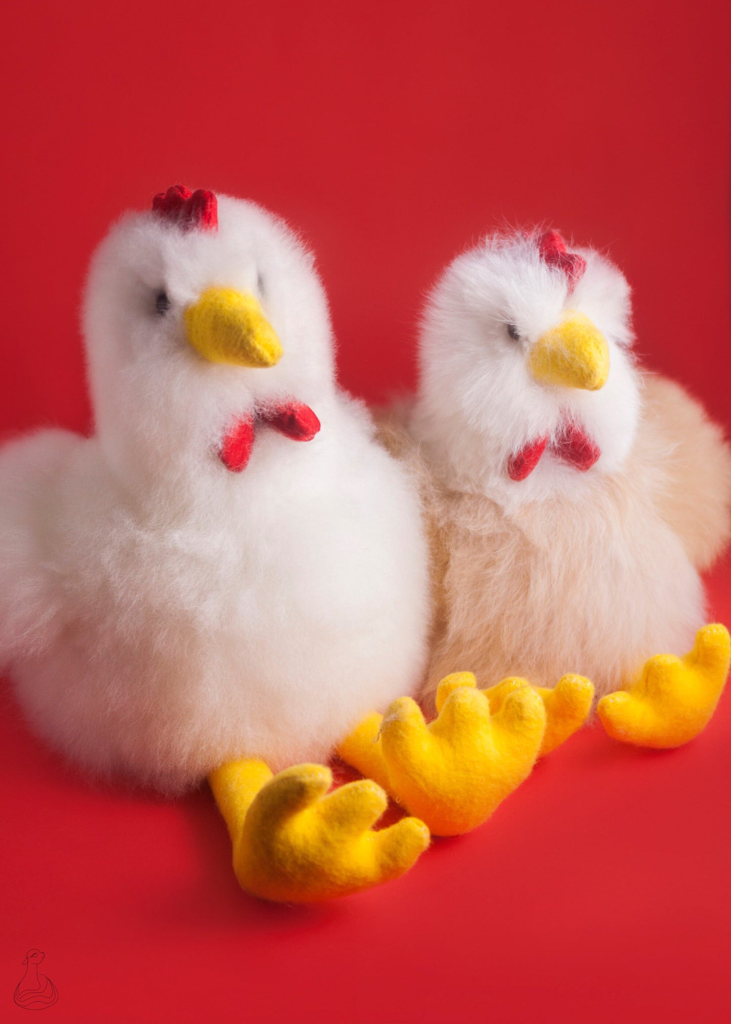 JOUET EN FOURRURE D'ALPAGA | Peluche en peluche de poulet | Poupée hypoallergénique fabriquée à la main
