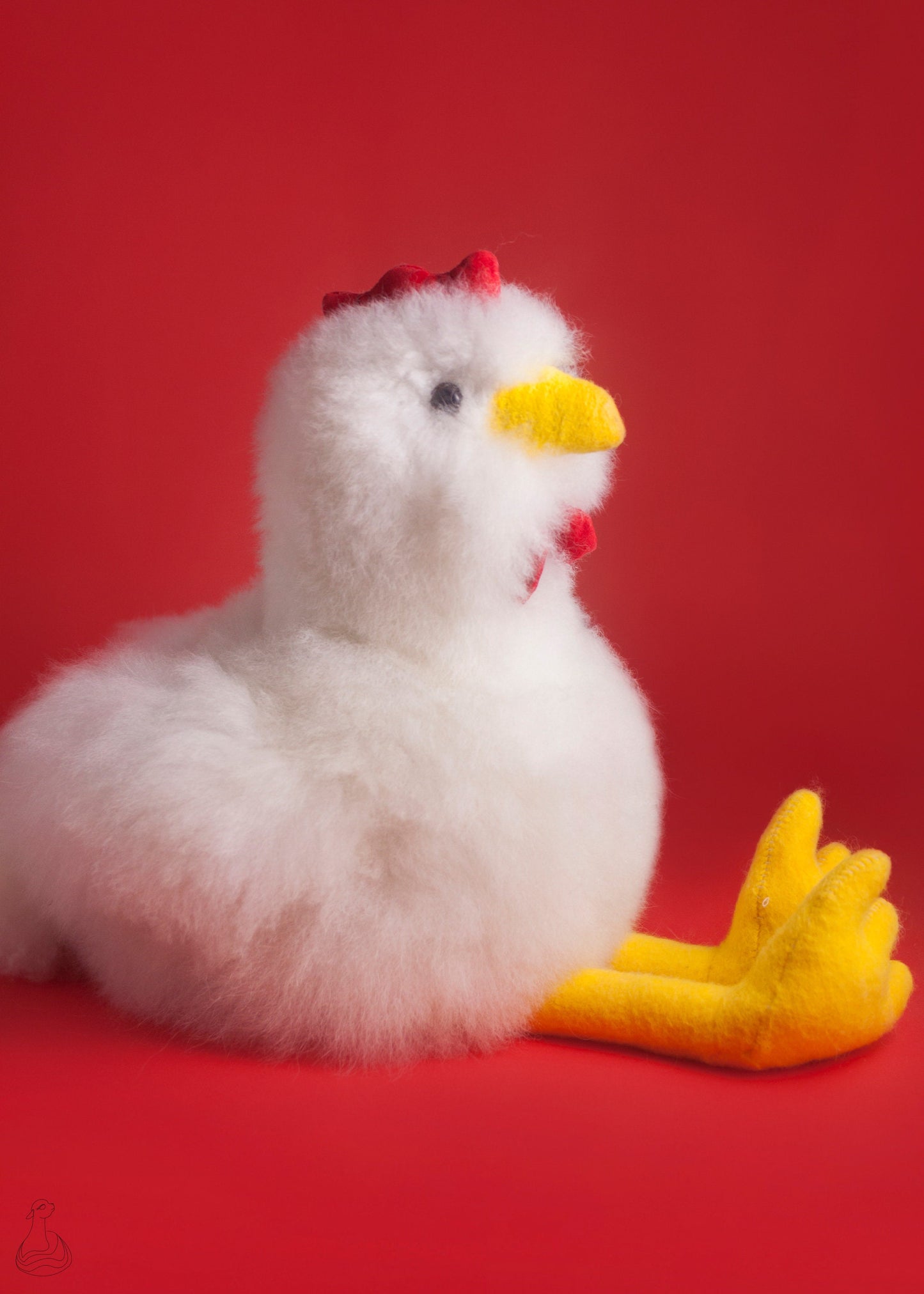 JOUET EN FOURRURE D'ALPAGA | Peluche en peluche de poulet | Poupée hypoallergénique fabriquée à la main