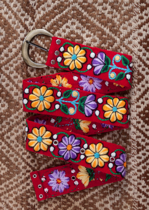 Embroidered Belt | Peruvian Floral Artisan Belt