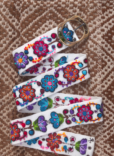 Embroidered Belt | Peruvian Floral Artisan Belt