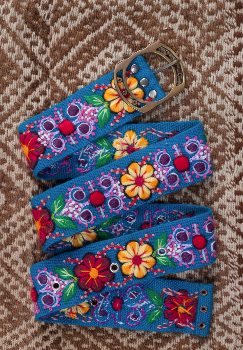 Embroidered Belt | Peruvian Floral Artisan Belt