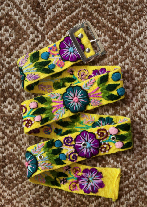Embroidered Belt | Peruvian Floral Artisan Belt