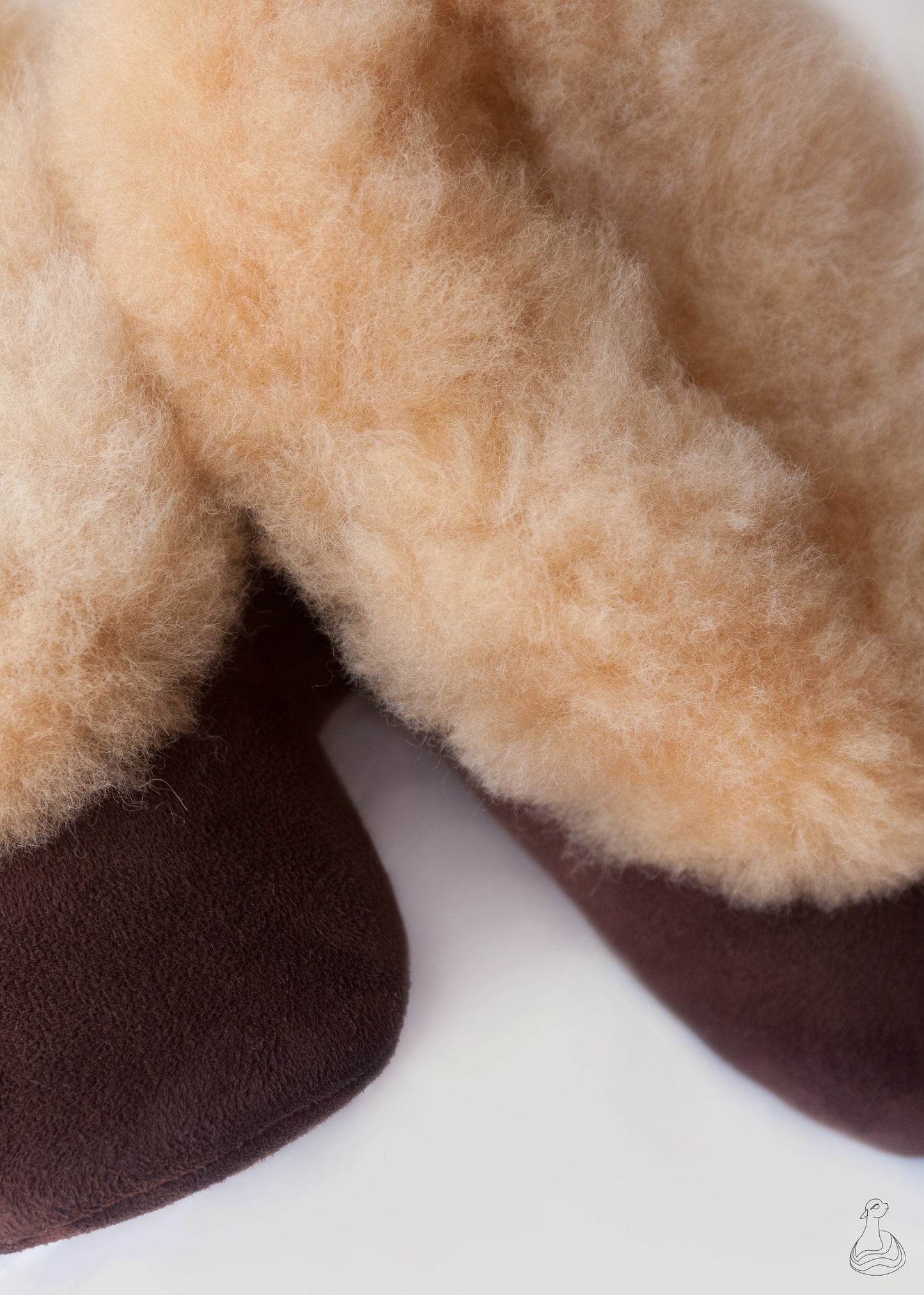 Chaussons en fourrure d'alpaga | Chaussons beiges en fourrure d'alpaga | Chaussons en fourrure faits main