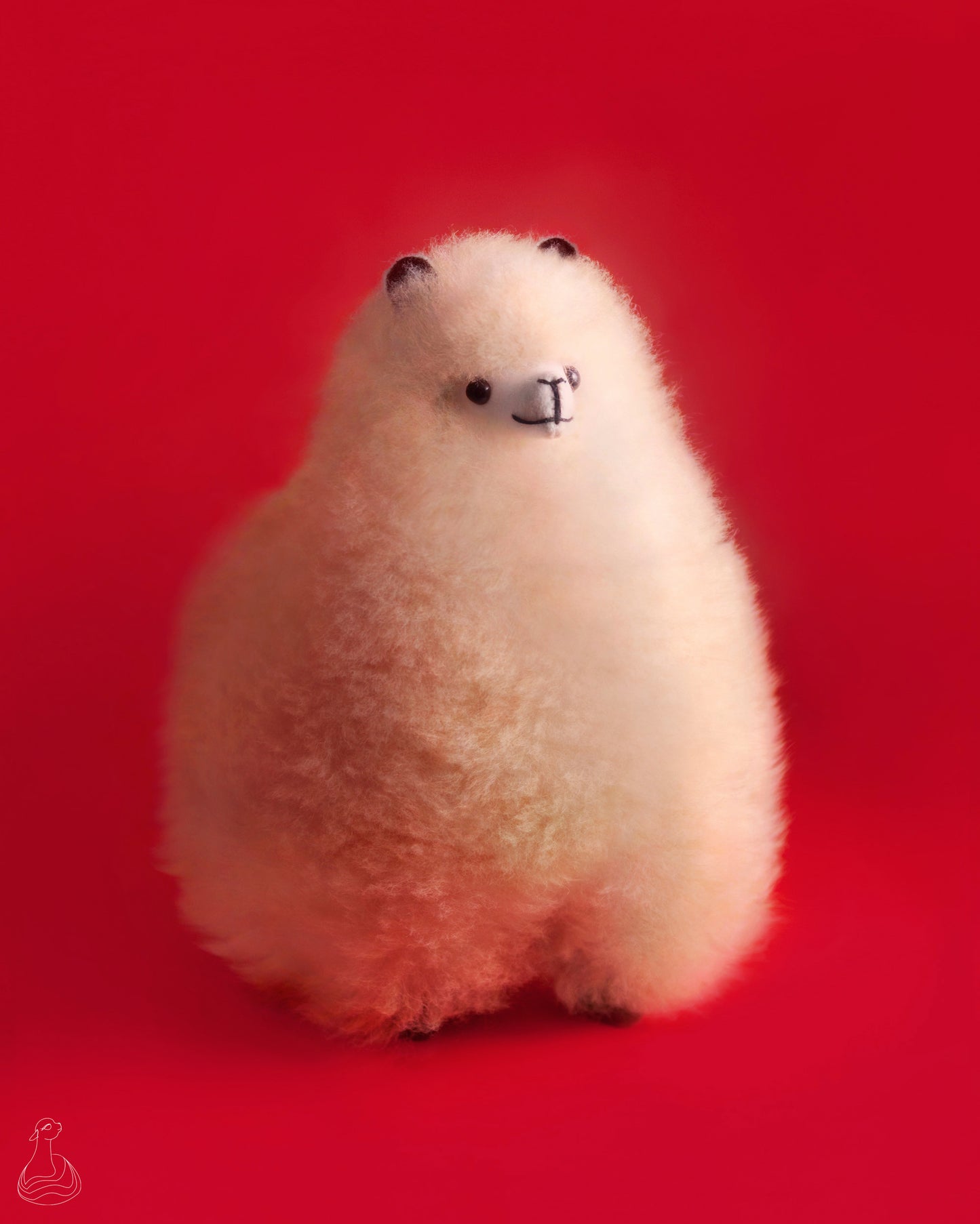 ALPACA FUR TOY | Natural White Handcrafted Alpaca Fur Stuffed Plush