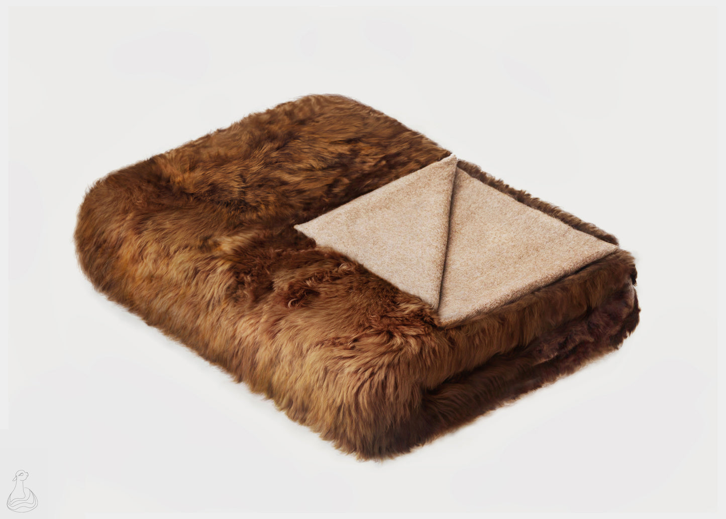 BABY ALPACA FUR BLANKET | Luxury Golden Brown Baby Alpaca Fur Throw