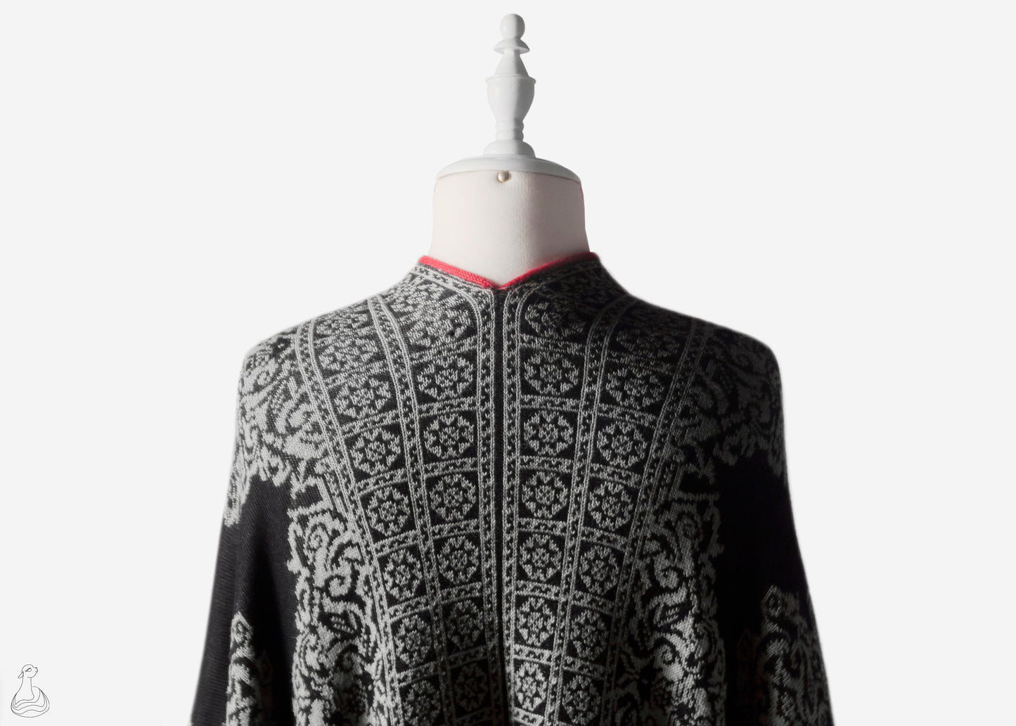 BABY ALPACA RUANA | Luxury Reversible Handcrafted Jacquard Shawl