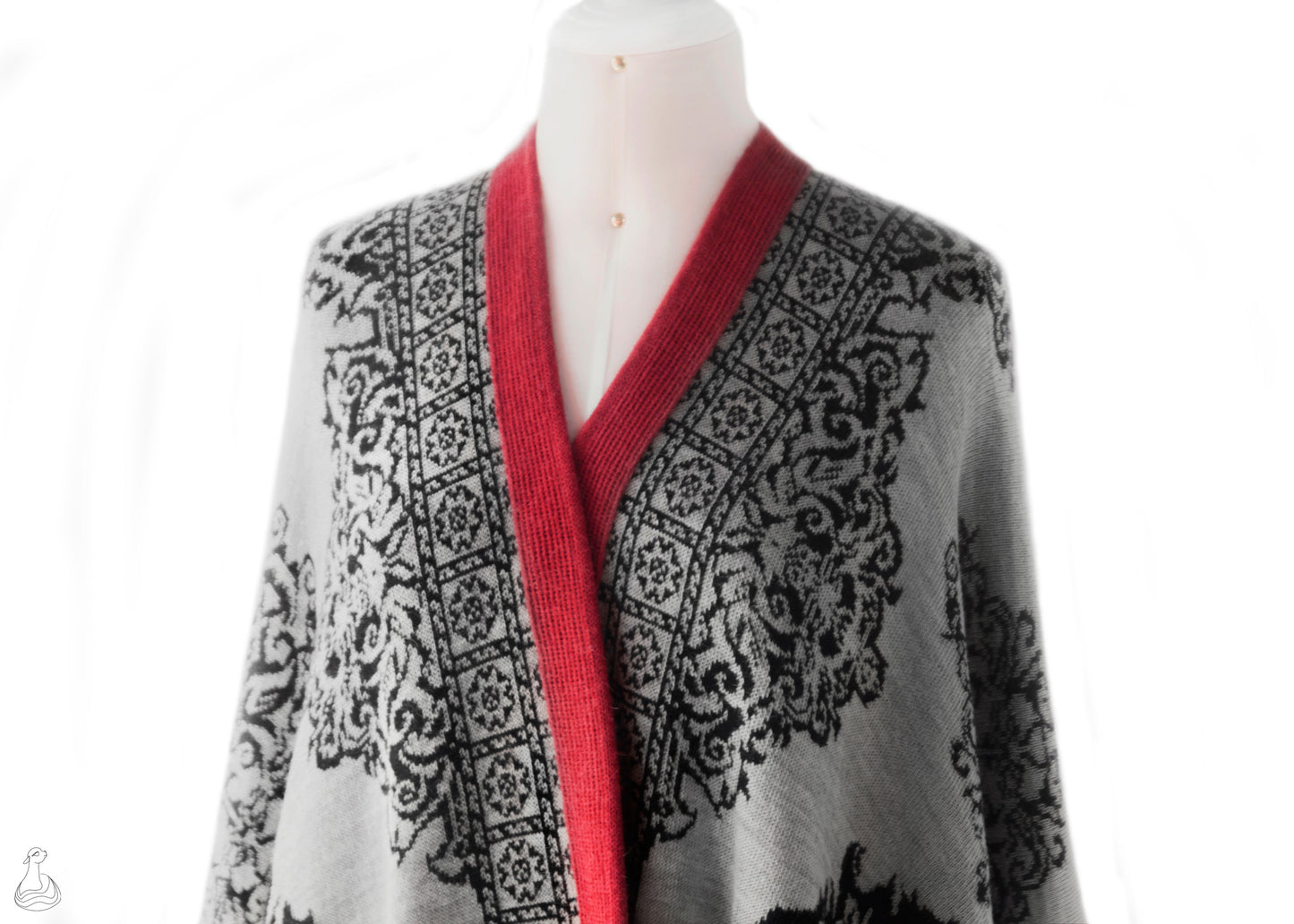 BABY ALPACA RUANA | Luxury Reversible Handcrafted Jacquard Shawl