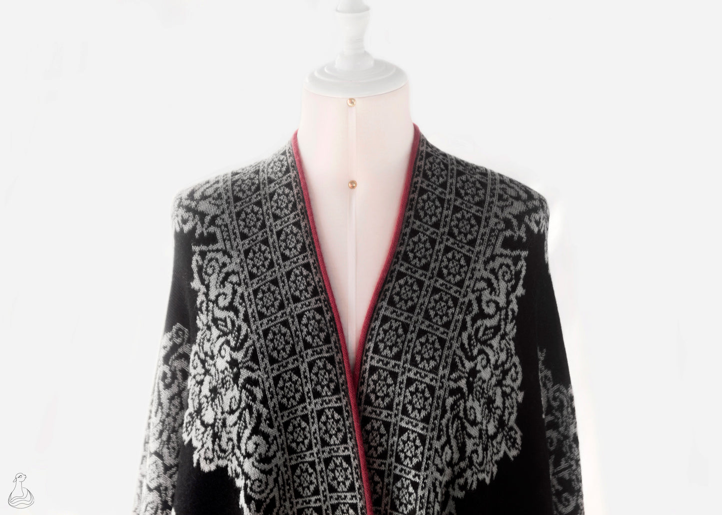 BABY ALPACA RUANA | Luxury Reversible Handcrafted Jacquard Shawl