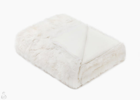 BABY ALPACA FUR BLANKET | Luxury Natural White Baby Alpaca Fur Throw