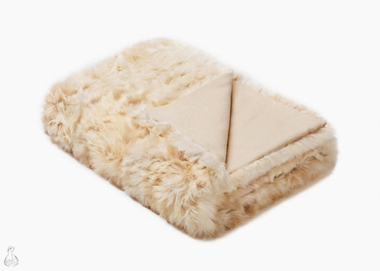 BABY ALPACA FUR BLANKET | Luxury Natural Camel Baby Alpaca Fur Throw