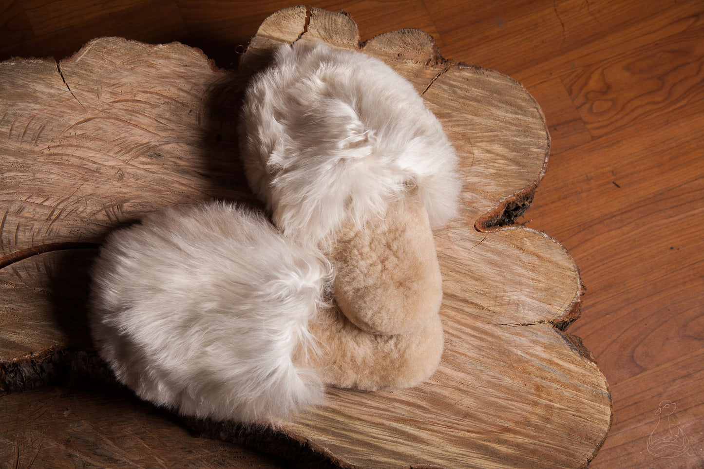 BABY ALPACA SLIPPERS | Natural Beige Alpaca Fur Slippers  | Handmade Fur Slippers