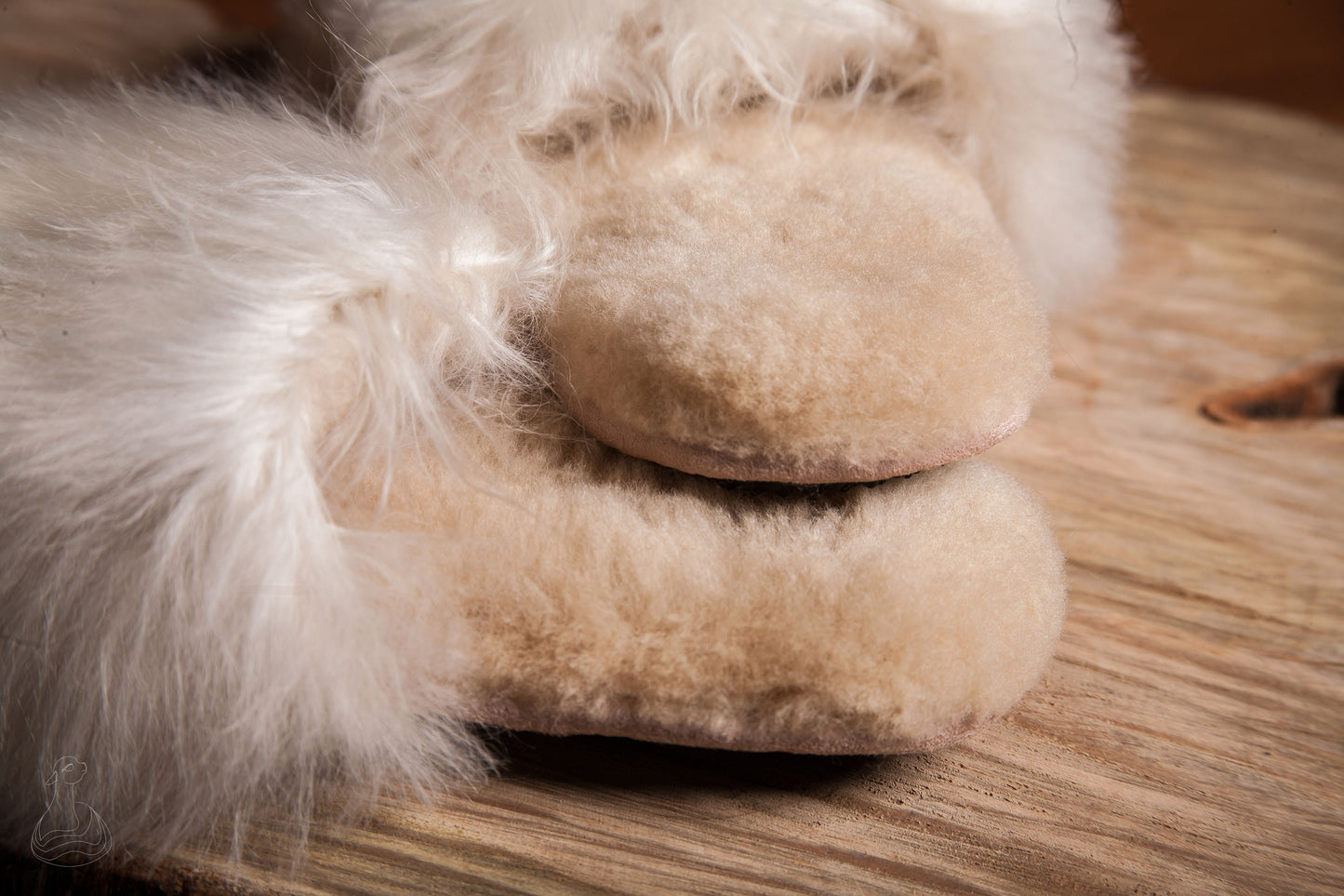 BABY ALPACA SLIPPERS | Natural Beige Alpaca Fur Slippers  | Handmade Fur Slippers