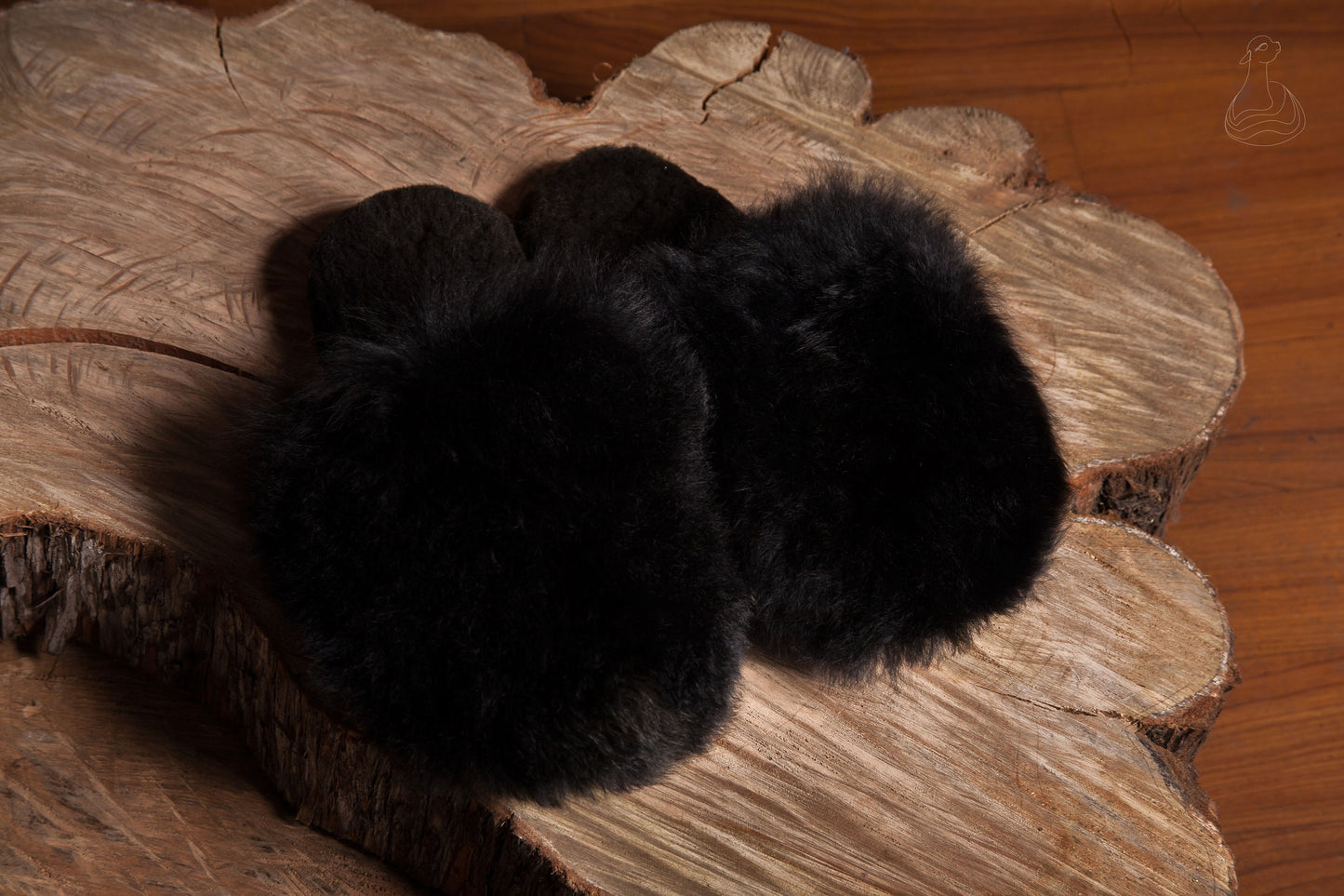 BABY ALPACA SLIPPERS | Black Slippers Alpaca Fur | Handmade Fur Slippers