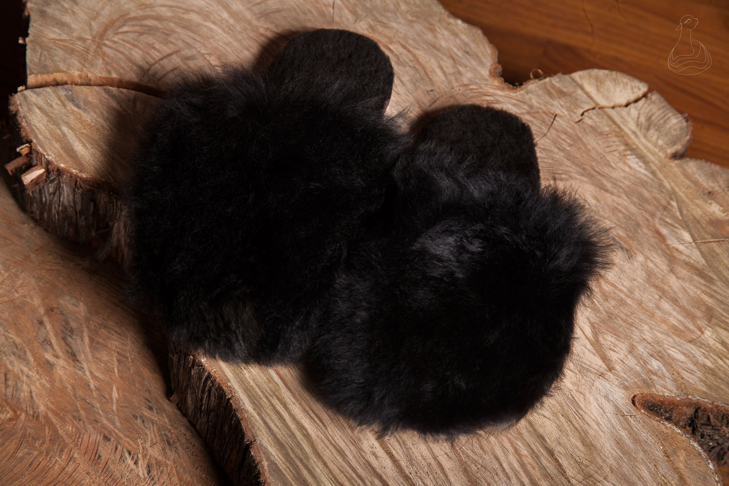 BABY ALPACA SLIPPERS | Black Slippers Alpaca Fur | Handmade Fur Slippers