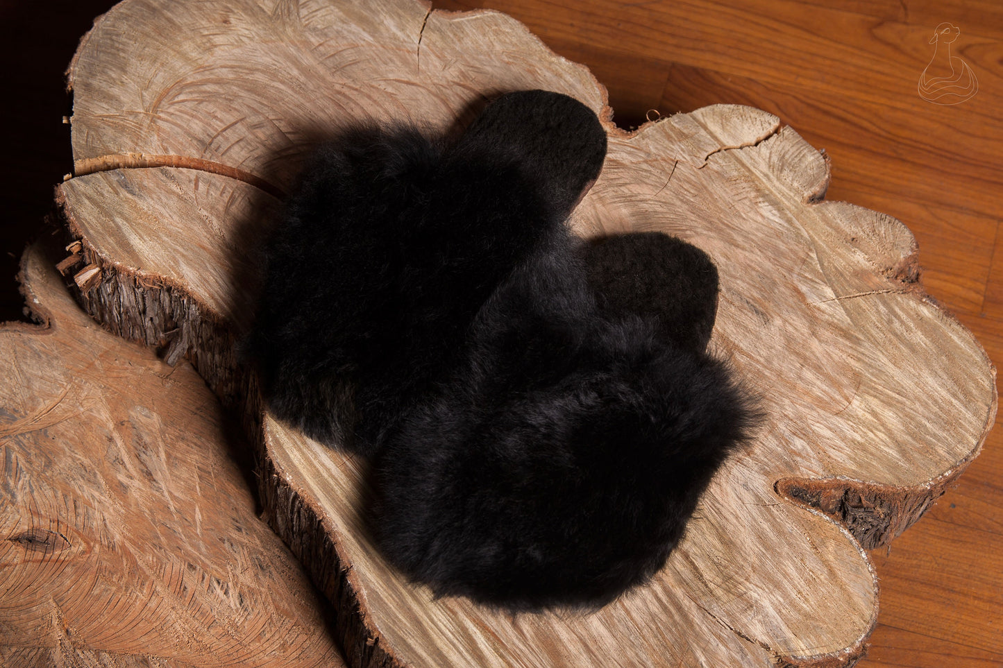 BABY ALPACA SLIPPERS | Black Slippers Alpaca Fur | Handmade Fur Slippers