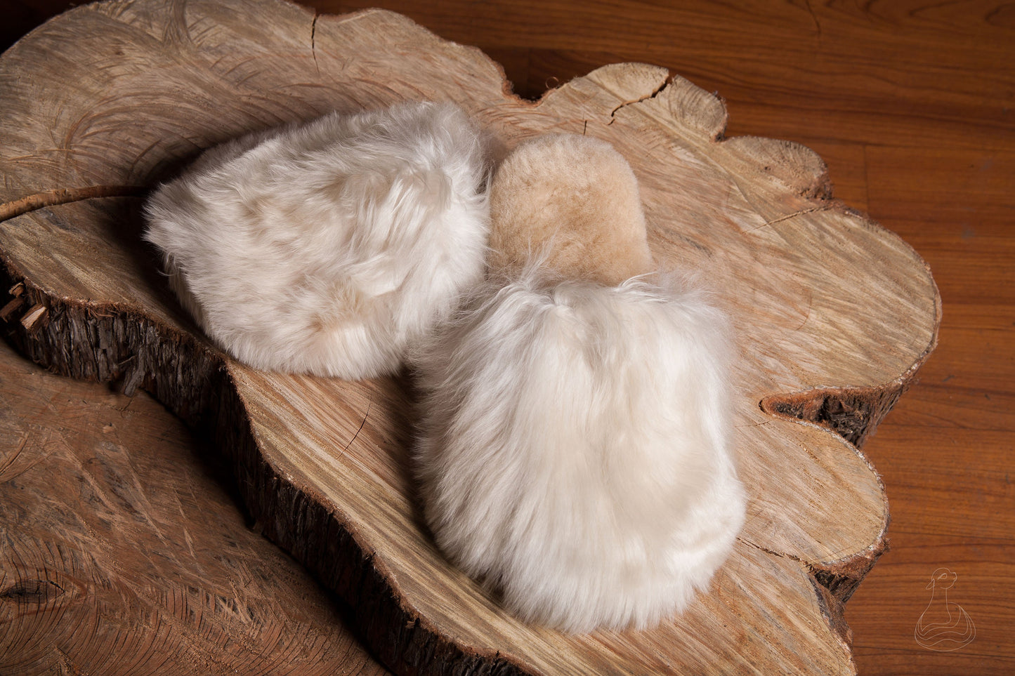 BABY ALPACA SLIPPERS | Natural Beige Alpaca Fur Slippers  | Handmade Fur Slippers