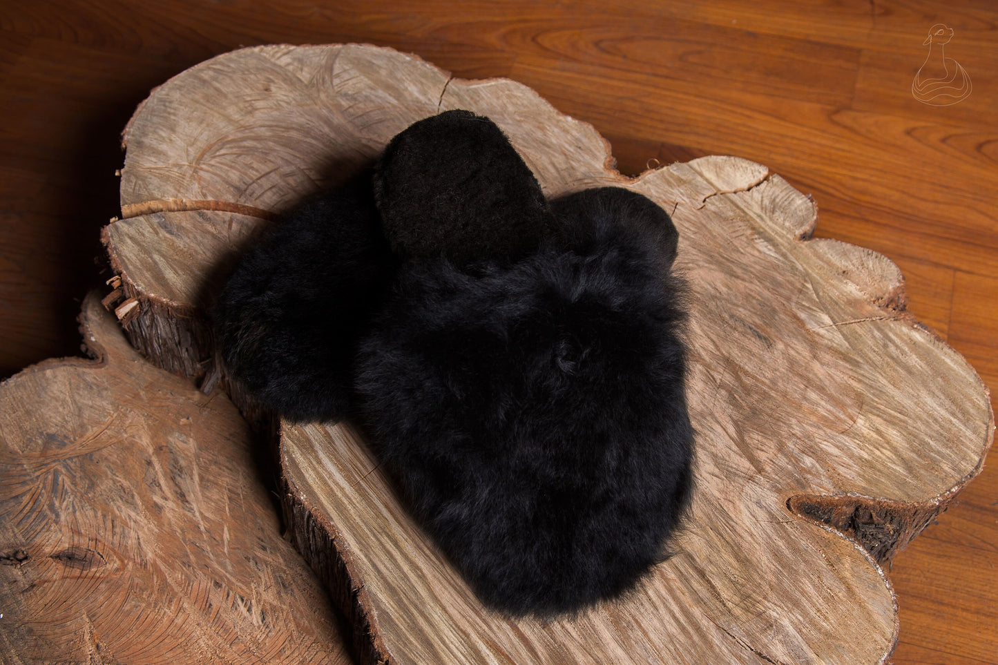 BABY ALPACA SLIPPERS | Black Slippers Alpaca Fur | Handmade Fur Slippers