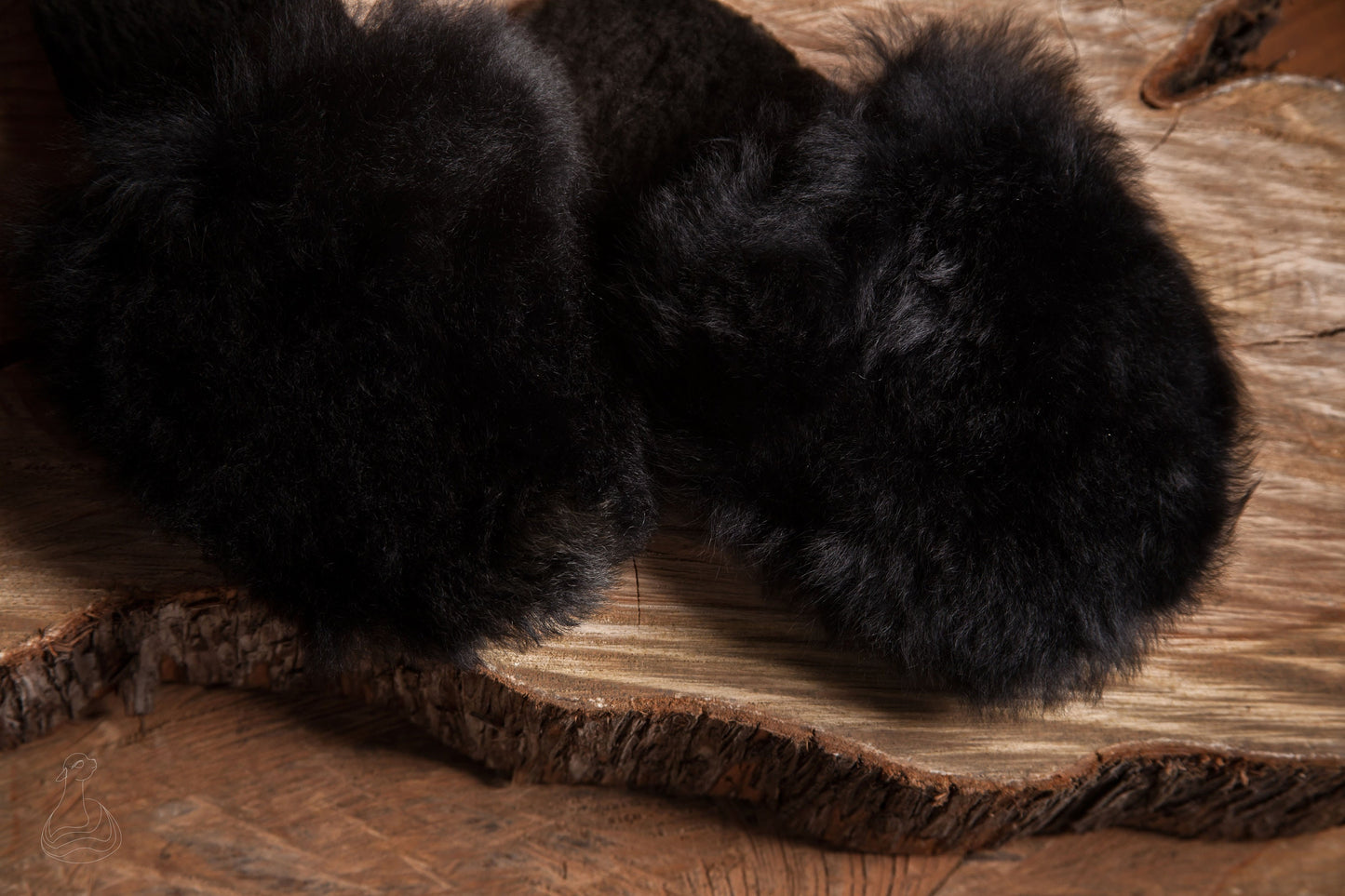 BABY ALPACA SLIPPERS | Black Slippers Alpaca Fur | Handmade Fur Slippers
