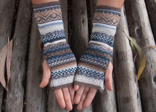Baby Alpaca Wrist Warmers | Fingerless Gloves | 100% Baby Alpaca Mittens | Peruvian Style