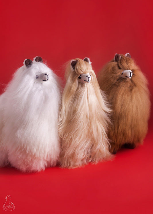 ALPACA FUR TOY | Suri Alpaca Stuffed Plush | Handmade Hypoallergenic Doll