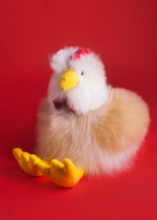 ALPACA FUR TOY | Chicken Stuffed Plush | Handcrafted Hypoallergenic Doll