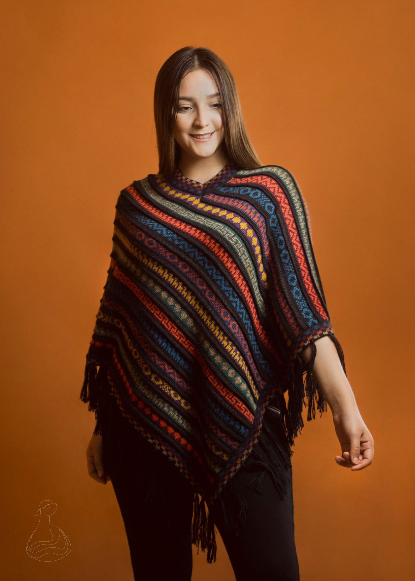 ALPACA PONCHO | Luxury Alpaca Peruvian Poncho Unisex | Alpaca Poncho Diamond Shape