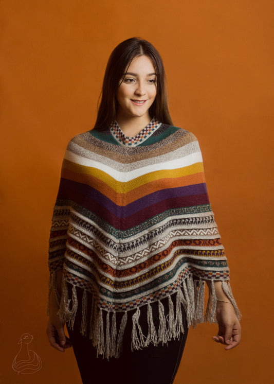 ALPACA PONCHO | Luxury Alpaca Peruvian Poncho Unisex | Alpaca Poncho Bell Shape
