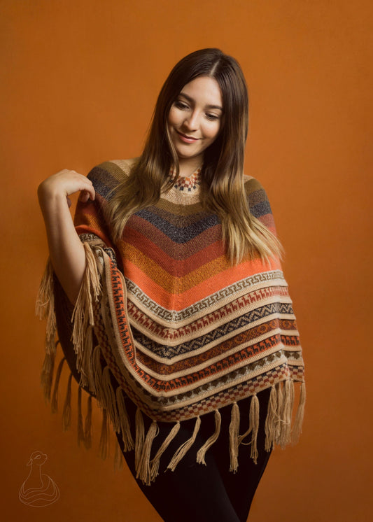 ALPACA PONCHO | Luxury Alpaca Peruvian Poncho Unisex | Alpaca Poncho Bell Shape
